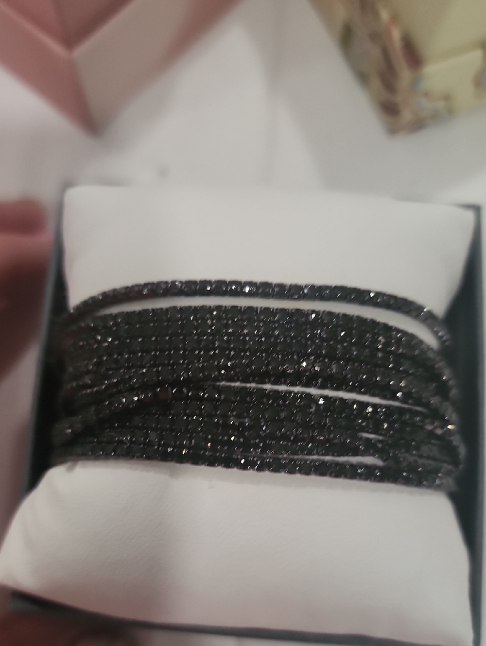 Black Crystal Wrap Bracelet - Unbranded